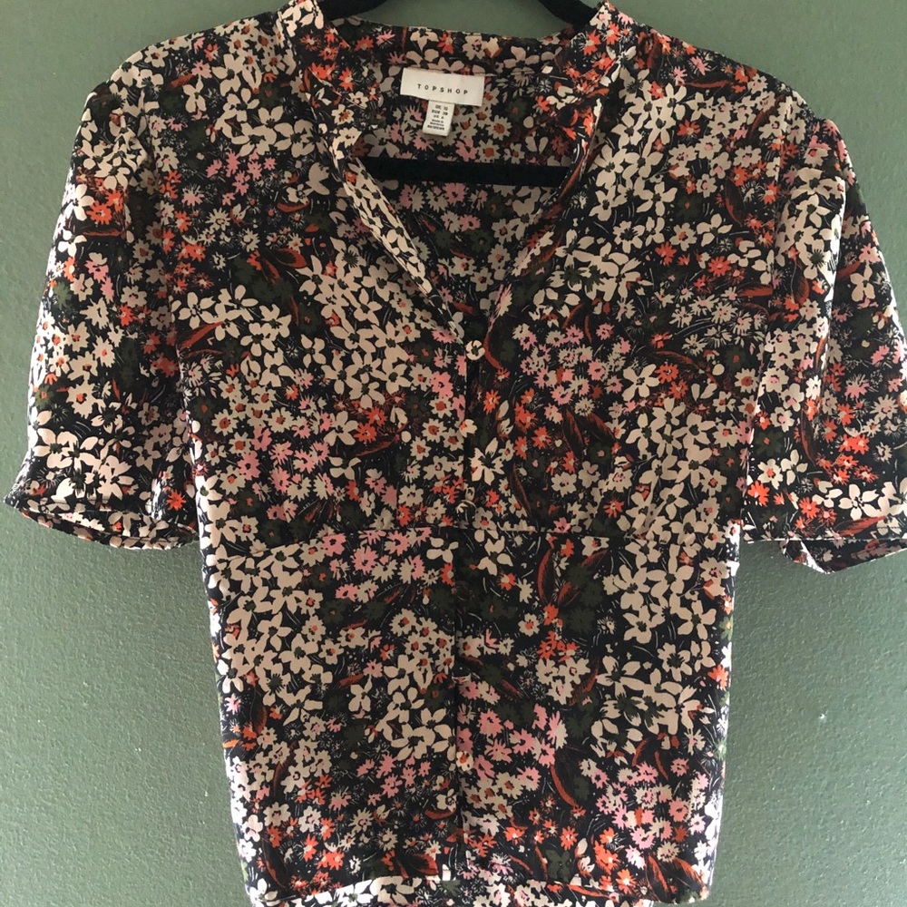 Topshop Ditsy Floral Print top